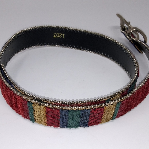 Women's Boho Ethnic Patterned Belt Sz S - Picture 2 of 3